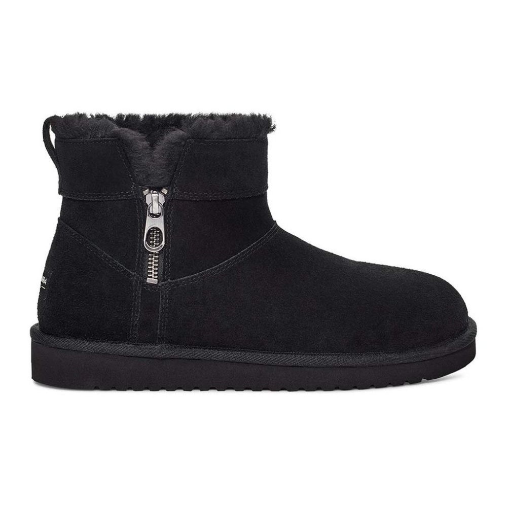 Koolaburra by UGG Black Fuzzy Aribel Mini Suede Boot  Women  11